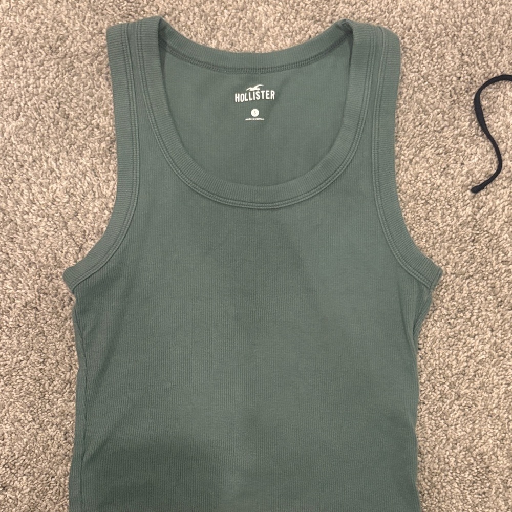 Hollister Women's Teal Tank Top